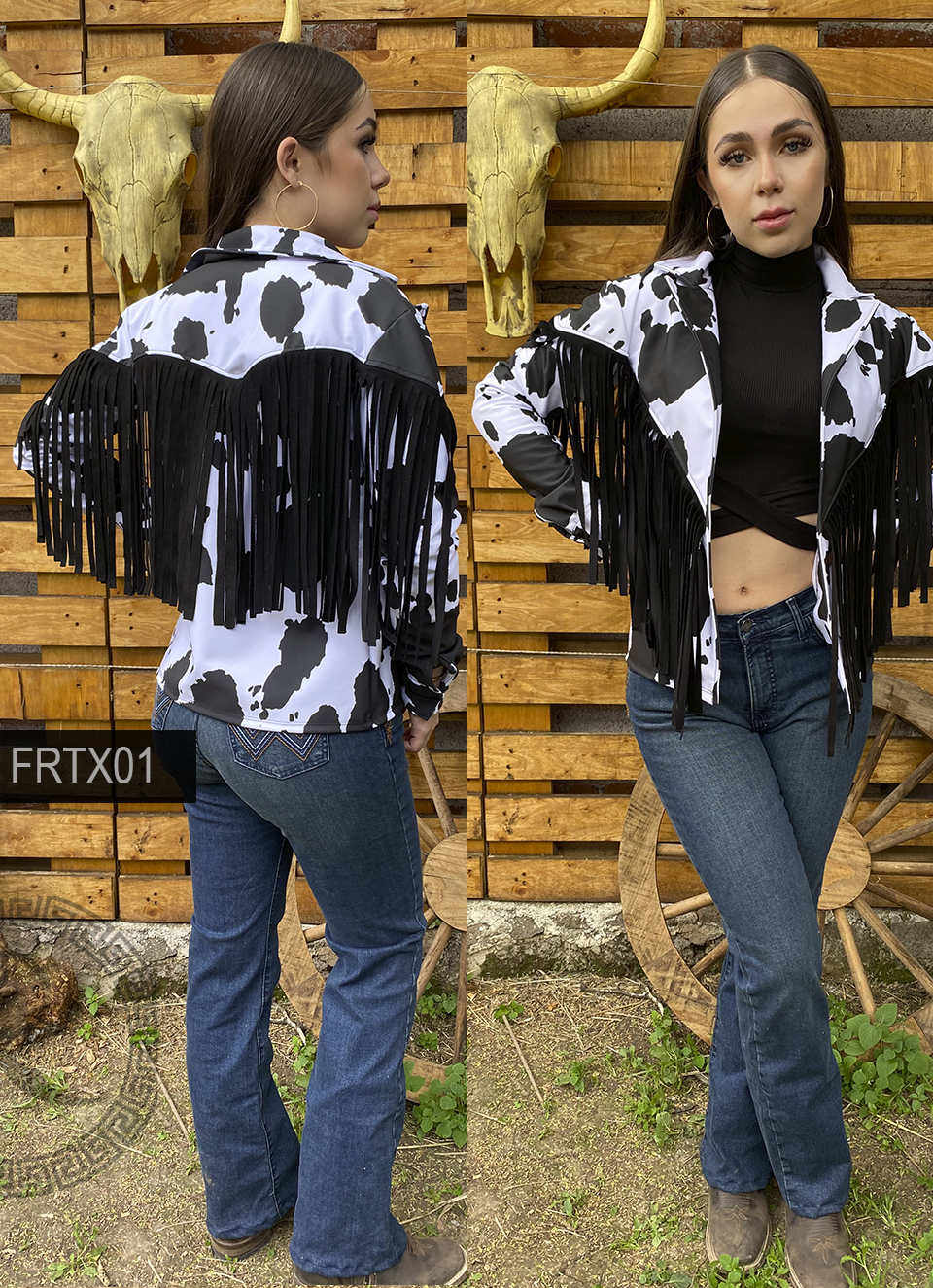 TEXANA FRINGED JACKET BLACK